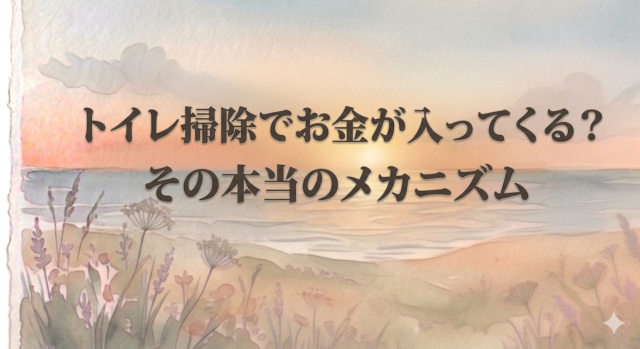 トイレ掃除でお金が入ってくる？その本当のメカニズム