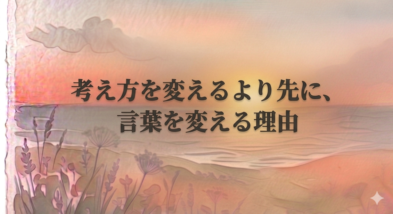 考え方を変えるより先に、言葉を変える理由